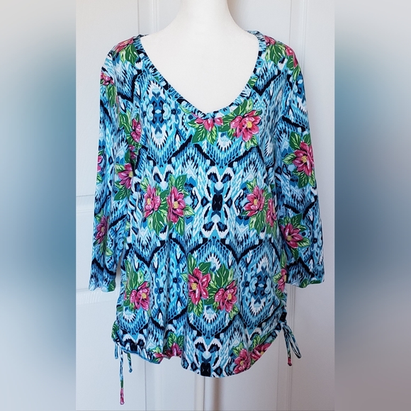 Caribbean Joe Tops - ⭐Caribbean Joe Tropical Print Top 1X